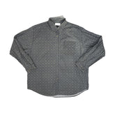 Vintage 90s Blue Gray Geometric Repeat Pattern Long Sleeve Shirt Size XXL by Sedgefield